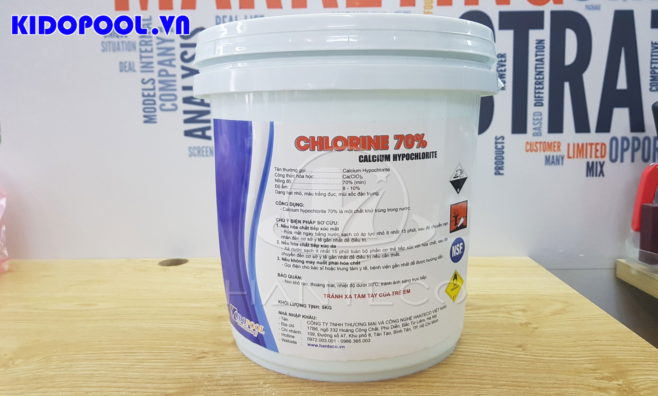 xo hoa chat chlorine70 5kg 2