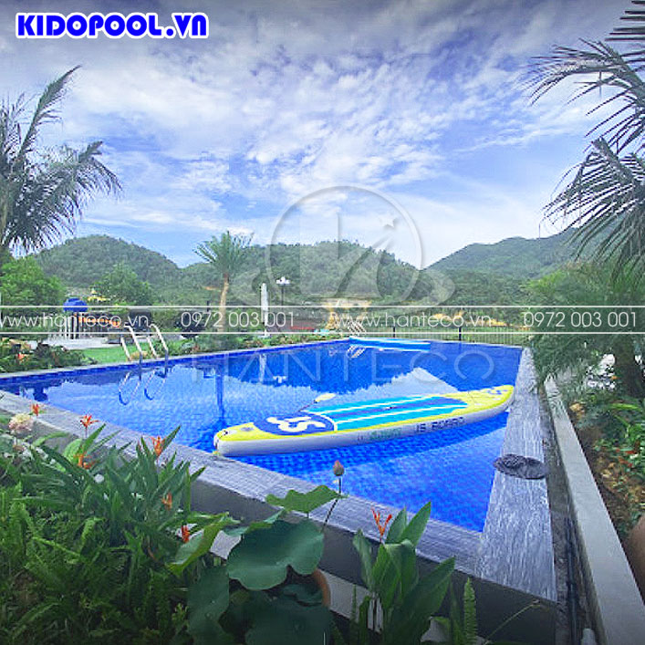 Bàn giao bể bơi Summerly Villa view hồ siêu đẹp - Sóc Sơn