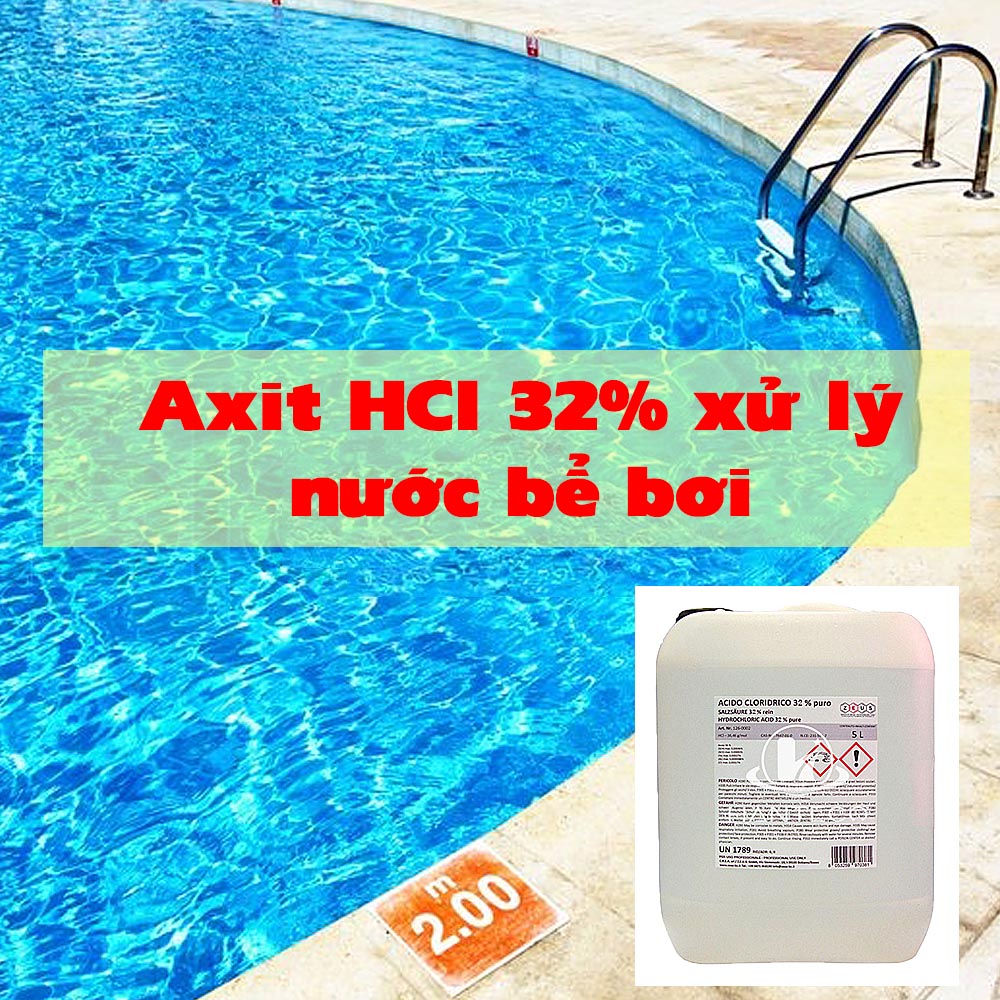 Hướng dẫn sử dụng hóa chất HCl 32% xử lý nước hồ bơi