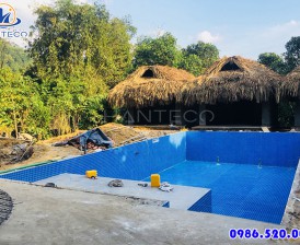 Thiết kế và thi công dự án bể bơi kết hợp bể sục chị Tri - Khách sạn NoMaddars, Hà Giang